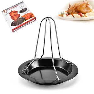 New High Quality Chicken Duck Holder Rack Grill Stand Roasting For BBQ Rib Non Stick Carbon Steel BBQ Grills Chicken 40P